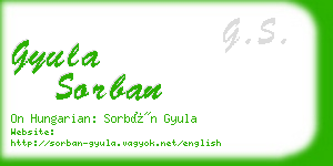 gyula sorban business card